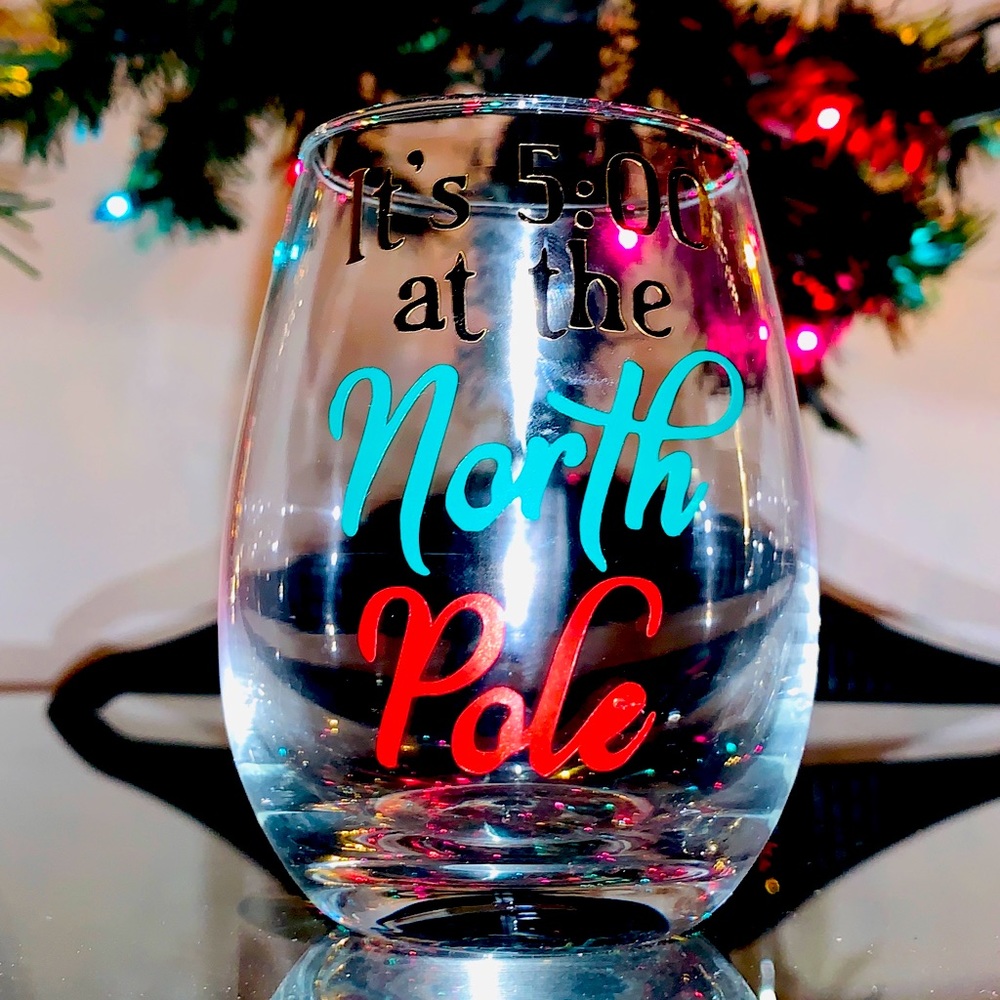 Christmas Wine Glass